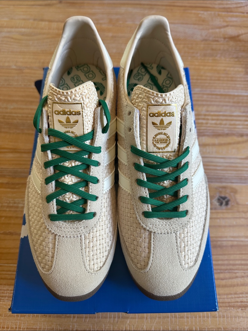 Adidas Women’s SL 72 OG Beige Sneakers with Green Laces